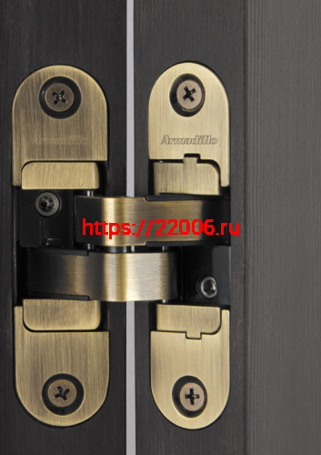 Петля Armadillo (Армадилло) скрытой установки U3D4200L AB левая (Architect 3D-ACH 40) бронза 40 кг фото 5