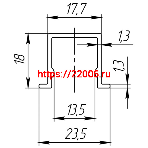 Нижняя Armadillo (Армадилло) направляющая DIY Comfort 60/80/1,3/1500 bottom track (1,5 м)(CFG-778) фото 2
