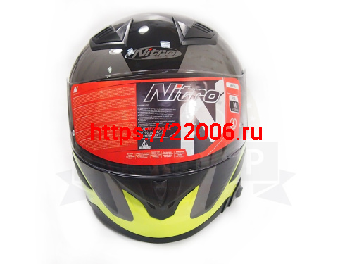 Шлем интеграл NITRO N2300 RIFT DVS (Black/Gun/Safety Yellow), размер M (6 шт в кор.) фото 2