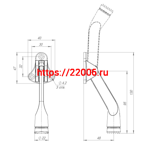 Упор Fuaro (Фуаро) дверной напольный STOPPER-100 SN (мат.никель) козья ножка фото 3