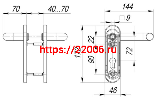 Ручка Fuaro (Фуаро) дверная FP.DH172.0431 (DH-0431 NE) NE нейлон, BL-24 черный фото 2