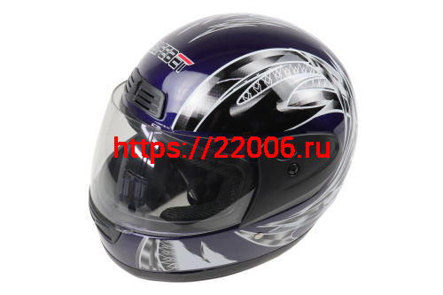 Шлем SAFEBET HF-109 синий глянцевый Q24 "S,M,L,XL,XXL" (интеграл)