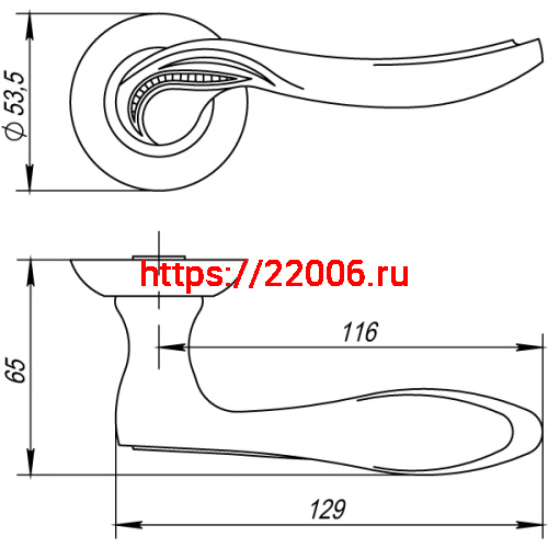 Ручка Punto (Пунто) раздельная R.TL54.ARFA (ARFA TL) SN/CP-3 матовый никель/хром фото 2