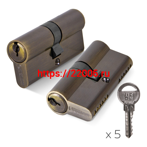 Цилиндровый Fuaro (Фуаро) механизм (100 ZA/70) 1000ZAKey70(30+10+30) AB бронза 5Key
