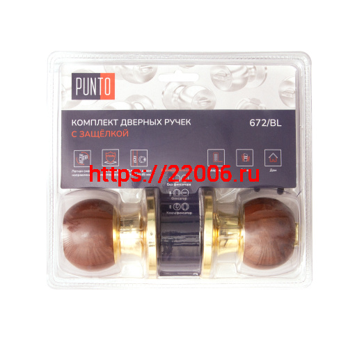 Ручка Punto (Пунто) защелка DK672/BL WD-BK (фик.) дерево