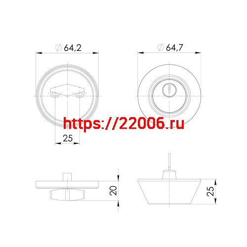 Замок Ajax (Аякс) врезной DK.002 BK BL черный фото 3