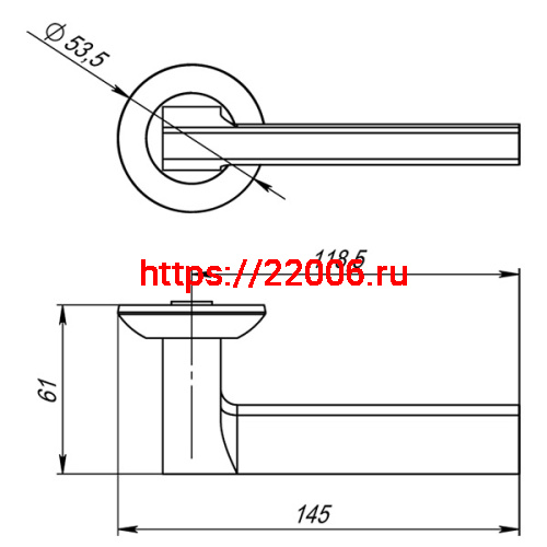 Ручка Punto (Пунто) раздельная R.TL54.BLADE (BLADE TL) GR-23 графит фото 2