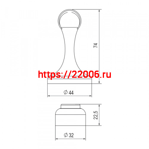 Упор Punto (Пунто) дверной напольный DFIX/MF45 (DSM-45) магнитный GR-23 графит фото 3