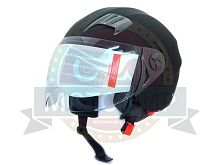 Шлем открытый "Safelead" HF-221 "колобки с доп. стеклом" мат. черный размер L