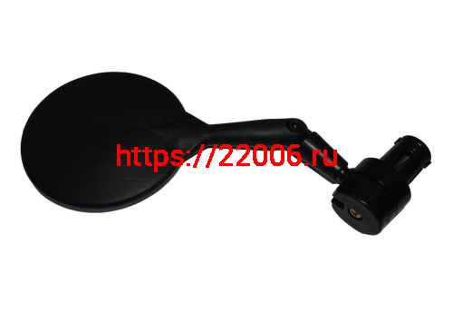 Зеркало Вело торцевое регулируемое, крепление в руль, круглое фото 2