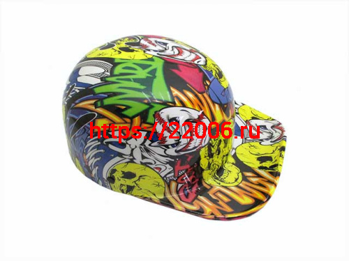 Мотошлем кепка цветной (с рисунком) (XL)