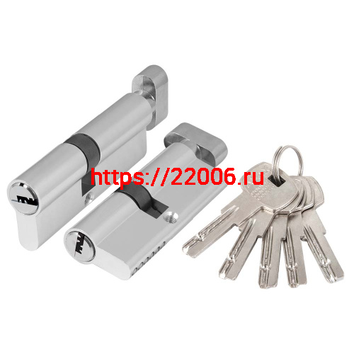 Цилиндровый Ajax (Аякс) механизм (AZ202/90) AZ2002Knob90 (40+10+40) CP хром