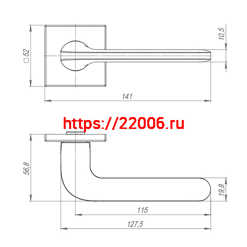 Ручка Punto (Пунто) раздельная K.ARC.Q52.ASPECT SN-3 мат.никель фото 2