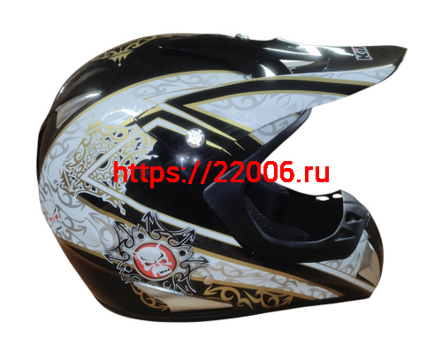 Шлем кроссовый KIRIN K27, черный, черн-бел, зелен-желт, размер S фото 5