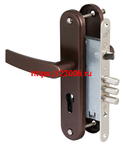 Корпус Sam (Сам) врезного замка с защёлкой в комплекте с ручкой ЗВ4-31/55 (медный антик) /78930/