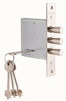 Замок Guardian (Гардиан) врезной сувальдный ЗВ 10.01 (с отв. планкой и накладкой), 4 кл. /123:447/