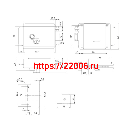 Замок Fuaro (Фуаро) накладной электромеханический FUARO-2369 INOX фото 4 Замок Fuaro (Фуаро) накладной электромеханический FUARO-2369 INOX фото 4