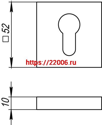 Накладка Fuaro (Фуаро) под цилиндр ET.K.DM51 (ET DM) CP-8 хром фото 3