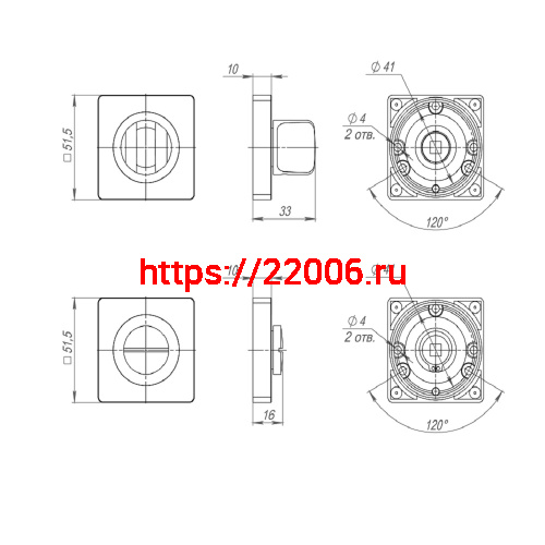 Ручка Punto (Пунто) поворотная BK6.K.ZQ51 (BK6 ZQ ) GR-23 графит фото 3