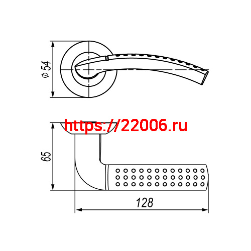 Ручка Ajax (Аякс) раздельная R.PR54.LEGENDA (LEGENDA PR) SN/CP-3 матовый никель/хром 105мм фото 2