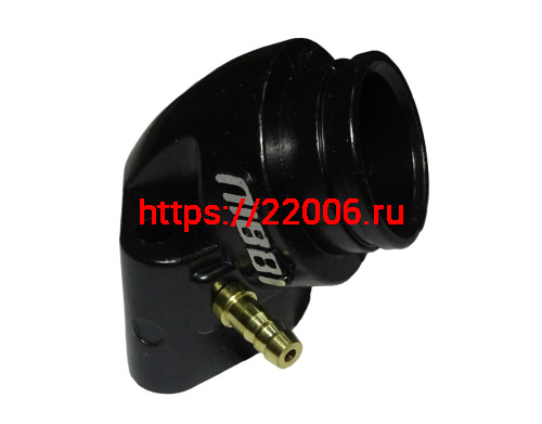 Патрубок карбюратора (впускной) 27 мм, QG-GY6QGZJ, для карб. GY6 + переходник 32 мм фото 2