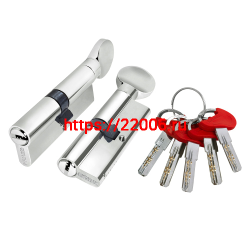 Цилиндровый Fuaro (Фуаро) механизм (D-PRO502-8/90) D-PRO5002-8Knob90(40+10+40) CP хром 5+1Key с верт. перекод.