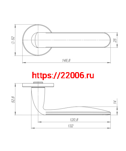 Ручка Punto (Пунто) раздельная R.ARC.R52.EXTRA BL-24 черный ТРОСИК фото 4
