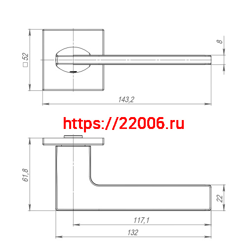 Ручка Punto (Пунто) раздельная K.ARC.Q52.MAIN SN-3 мат.никель фото 2