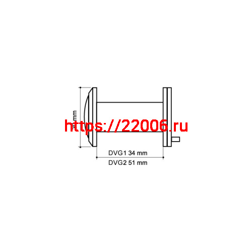 Глазок Armadillo (Армадилло) дверной, стеклянная оптика DVG1, 16/35х60 CP Хром фото 3