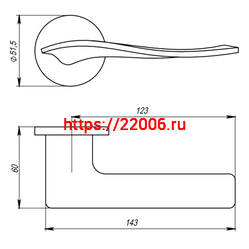 Ручка Armadillo (Армадилло) раздельная R.URS52.AQUA (AQUA URS) BL-26 черный фото 4