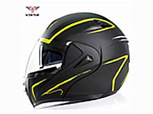 Мотошлем VIRTUE MD-808 трансформер с визором черно-салатовый матовый (XL)