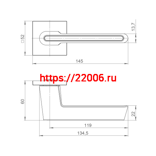 Ручка Ajax (Аякс) раздельная K.JS51.STICK BL/BN-24 черный/черный никель фото 2