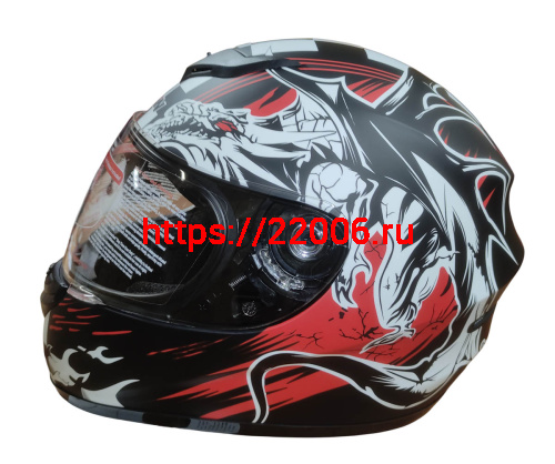 Шлем интеграл KIRIN K-22, черный, черн-крас матовый, черн-крас, размер XL фото 4
