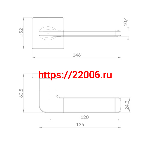 Ручка Punto (Пунто) раздельная K.EST.Q52.AVALON BL-24 черный фото 2