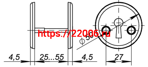 Декоративная Fuaro (Фуаро) накладка ESC-S-001-CP на сувальдный замок (хром) фото 4