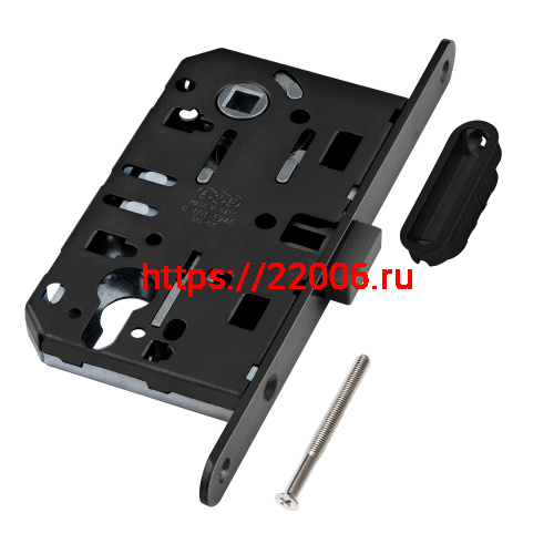 B06103.50.93.640 AGB (АГБ) Корпус врезного замка магнитный под цил. (черный) MEDIANA POLARIS с отв. пл. (скин)