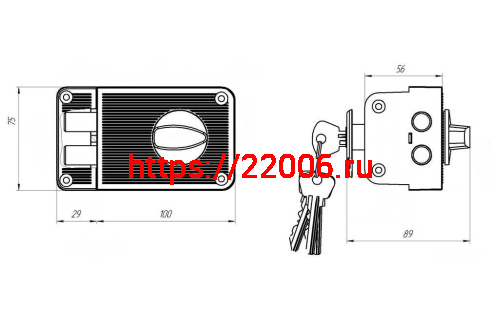 Замок Zenit (Зенит) накладной ЗН 1-3 бронза фото 2