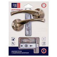 Комплект ручек Punto (Пунто) с защелкой без запирания LM/A SET45R.TLK52.CRONA/HD ABG-6 бронза