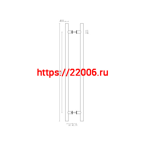 Ручка-скоба Fuaro (Фуаро) PULL.PH25/825.22 INOX 304 (PH-22-25/825-INOX) фото 3