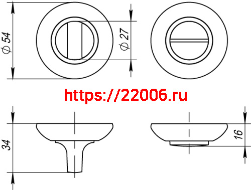 Ручка Fuaro (Фуаро) поворотная BK6 RM AC-9 фото 3