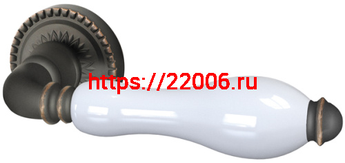 Ручка Armadillo (Армадилло) раздельная R.CL55.Silvia (Silvia CL1) ABL-18/WP-109 темная медь/бел.фарфор