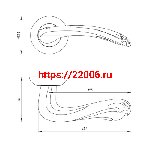 Ручка Punto (Пунто) раздельная LORENA ZR BL-24 чёрный фото 2