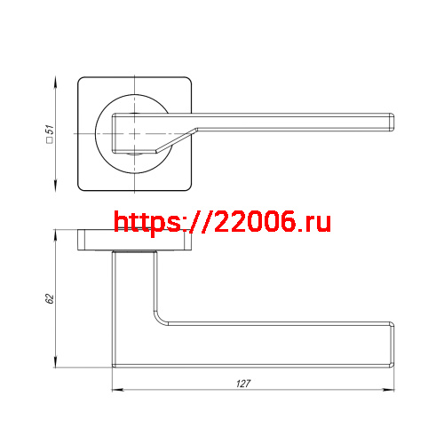 Ручка Ajax (Аякс) раздельная K.JK51.LEVEL (LEVEL JK) BL-24 черный фото 2