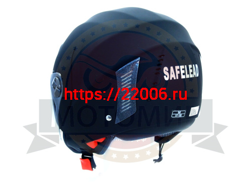 Шлем открытый "Safelead" HF-221 "колобки с доп. стеклом" мат. черный размер XL фото 5