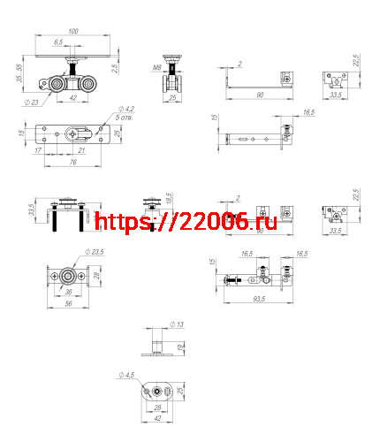 Комплект Armadillo (Армадилло) для синхронного открывания дверей SLD.Comfort-PRO.SET4.synchron/80 (Comfort - PRO SET 4) фото 5