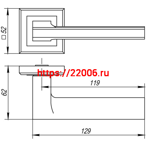 Ручка Punto (Пунто) раздельная K.QL52.VECTOR (VECTOR QL) BL-24 черный фото 2