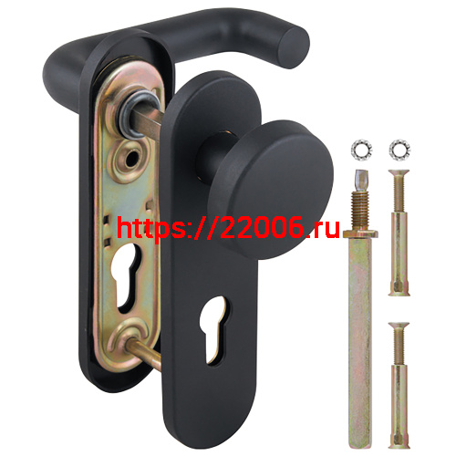 Ручка Fuaro (Фуаро) дверная FP.DH72.043P-KNOB NE (DH-043P-KNOB NE), нейлон, квадрат 9x90 мм, BL-24 черный