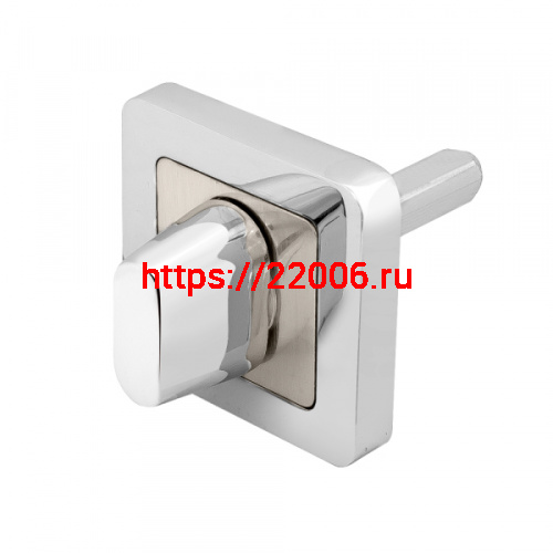 Ручка Punto (Пунто) поворотная BKW8 QR CP/SN-8 хром/мат. никель без отв. части, М4х25 - 2 шт., Квадрат 8х60 мм