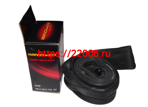 Велокамера 26" х 1.95/2.125 (26х1.75-1.95), бутиловая (фирм. качество), цвет.короб., а/вентиль WANDA