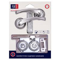 Комплект ручек Punto (Пунто) с защелкой c запиранием LM/A SET72R.TL54.CRONA/HD SN/CP-3 матовый никель/хром